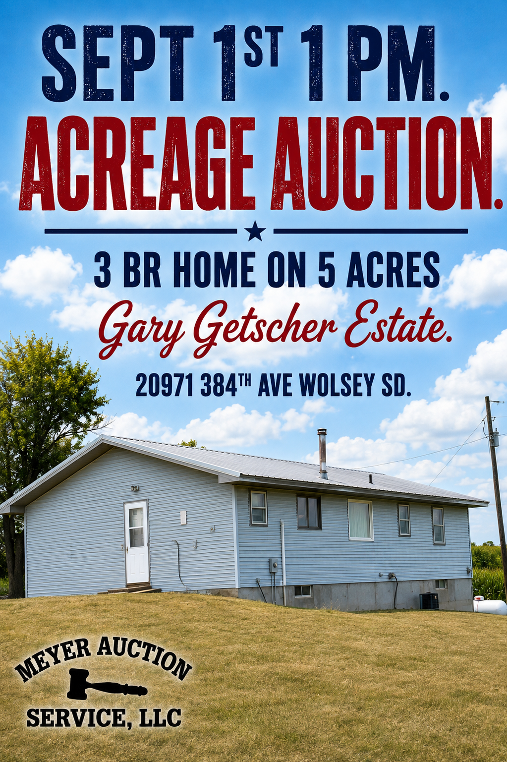 9/1 Acreage Auction 1pm CST