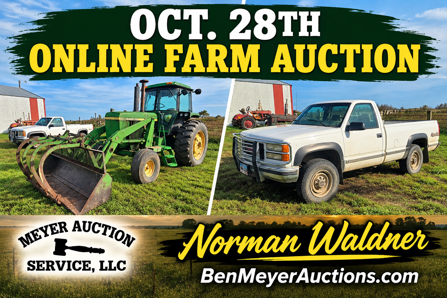 Oct. 28th Wed. Norman Waldner Farm Retirement Auction